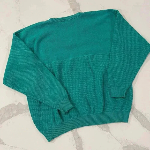 Vintage Outer Reef Activewear GM Proud 80s/90s Teal Blue Knit Sweater Men’s 1X - Picture 5 of 5